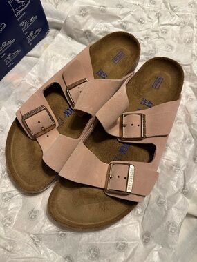 Birkenstock Arizona Pink Suede Double Strap Sandals